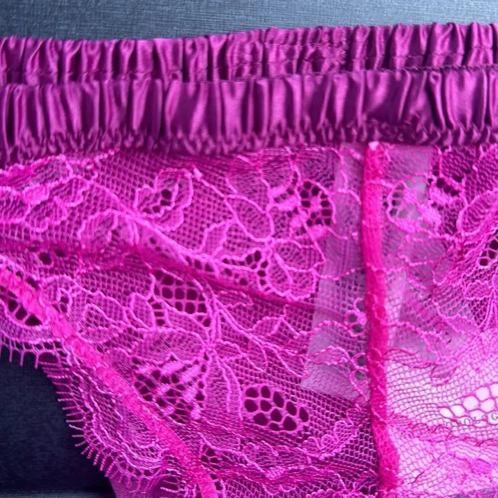 New Anthropologie x Love Stories Pink Lace Panty
